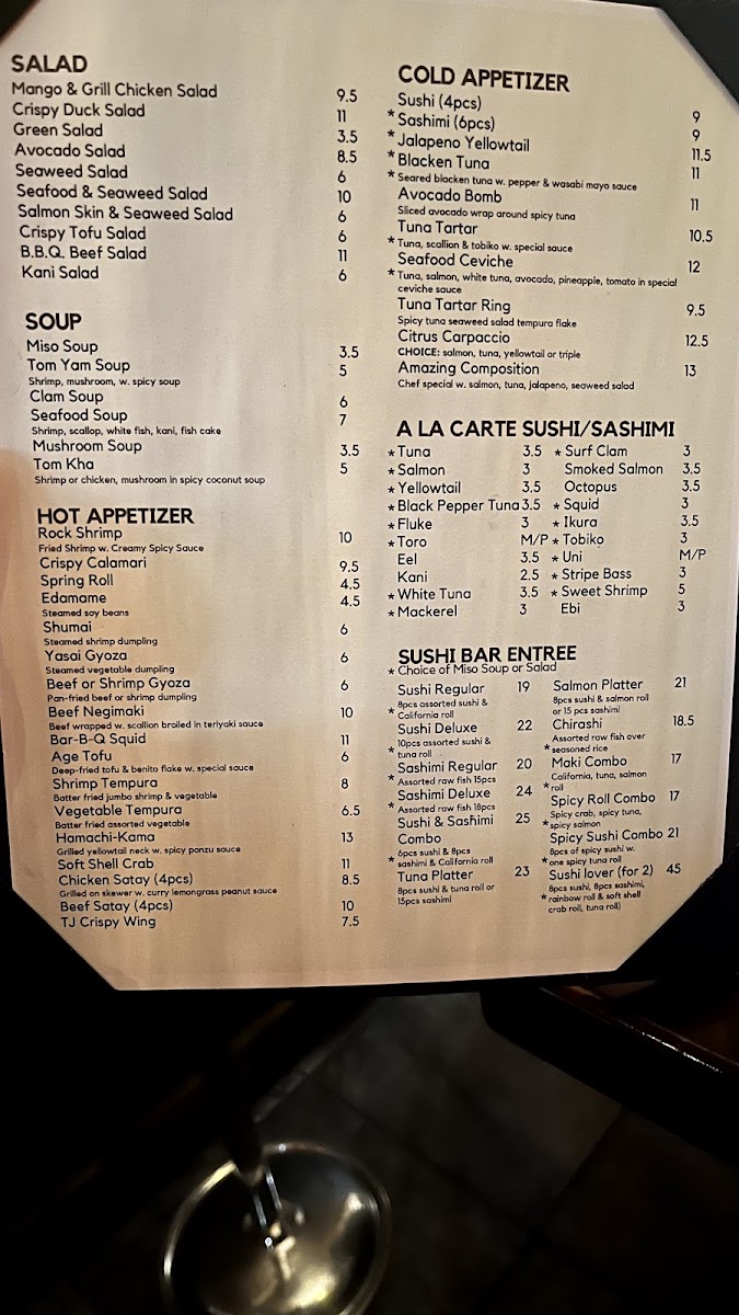 Menu - Tj Asian Bistro photo 1