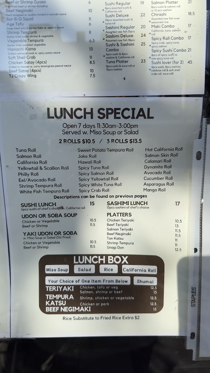 Menu - Tj Asian Bistro photo 10