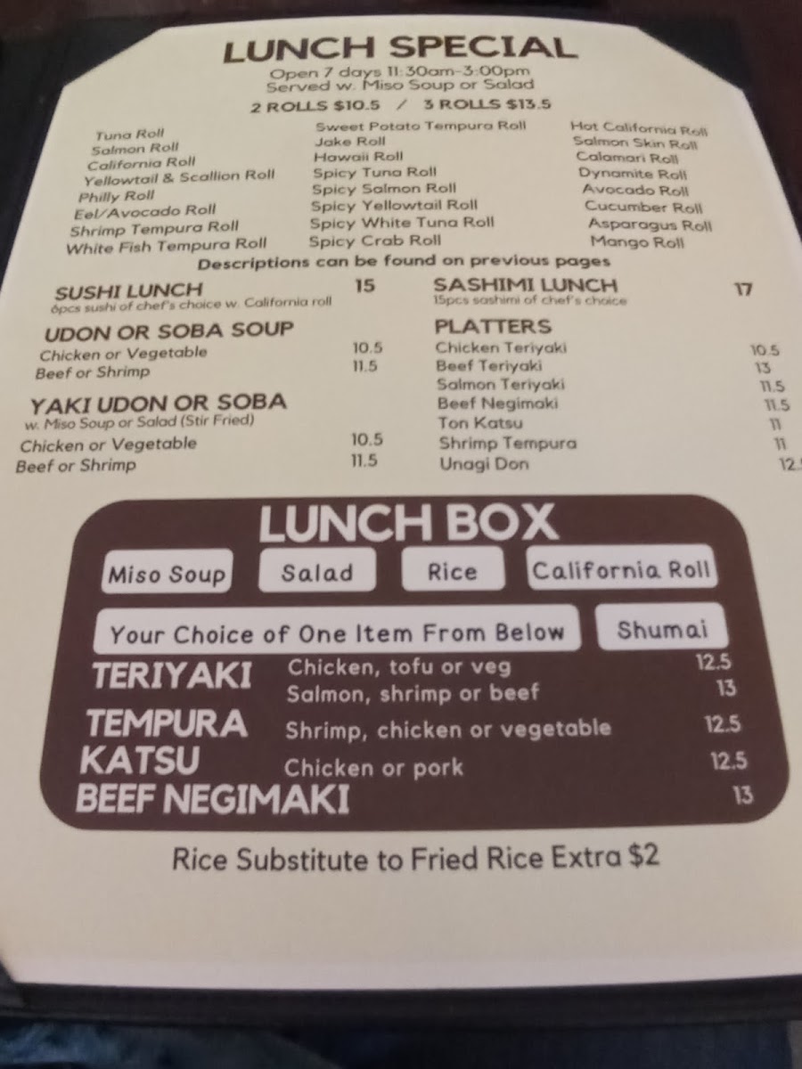 Menu - Tj Asian Bistro photo 7